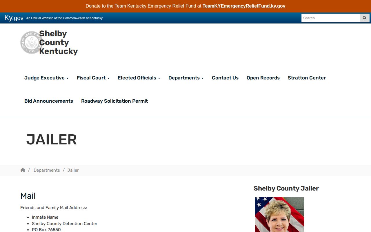 Official Shelby County Jailer and detention center information page